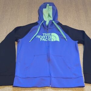 Women's The North Face Performance Full Zip Hoodwd Sweatshirt Size Medium Purple